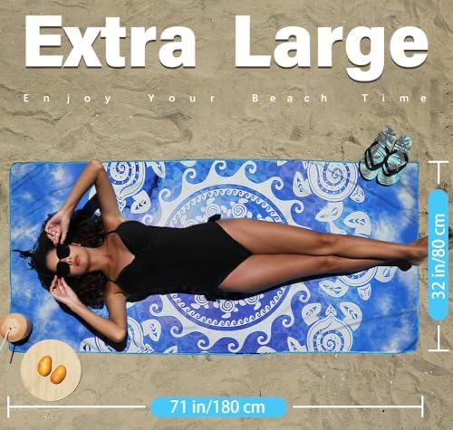 Widdonen Microfiber Beach Towel, Extra Large 2 Pack-71x32 - Image 3