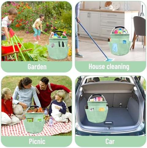 Qivine 17L Cleaning Caddy with Handle, Foldable Bucket - Image 6