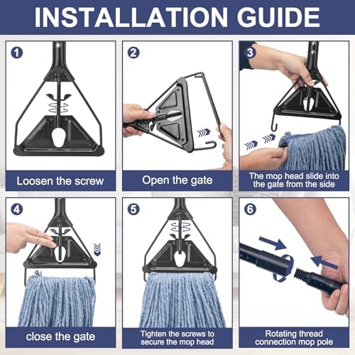 Commercial Industrial Mop for Floor Cleaning, 3 Extra Large Replacement Head - Image 6