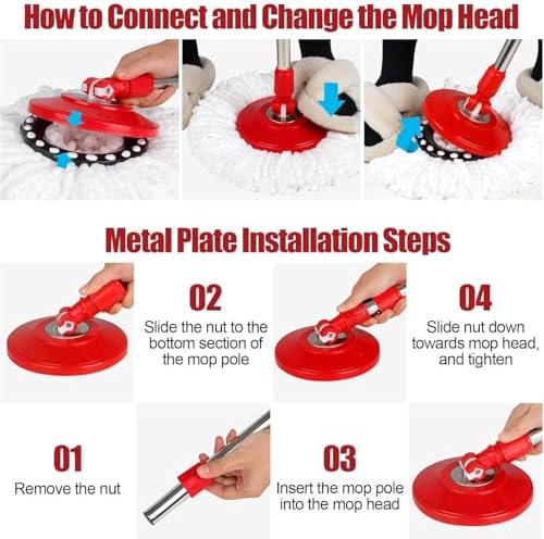 Spin Mop and Bucket Set with Wringer, 360° Spinning Mop, - Image 5