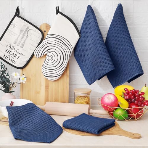 Homaxy 100% Cotton Waffle Weave Kitchen Dish Cloths 15-Pack - Image 6