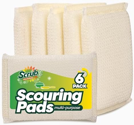 6 Scrub Sponges Kitchen By SCRUBIT, Non-Scratch Cleaning Sponges by SCRUBIT