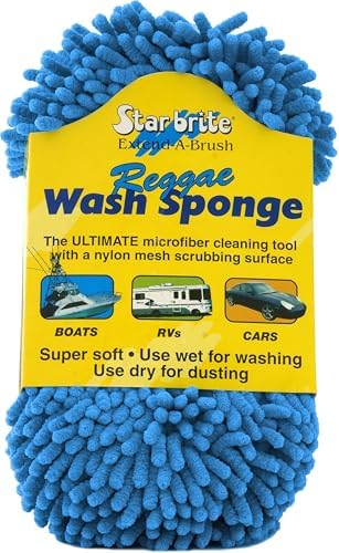 STAR BRITE Microfiber Reggae Sponge, Dual-Sided Scrubbing & Dusting by Starbrite