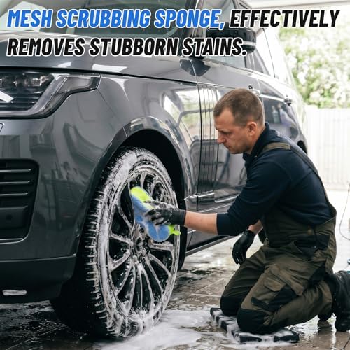 4 Pack Large Microfiber Car Wash Sponges - Image 5