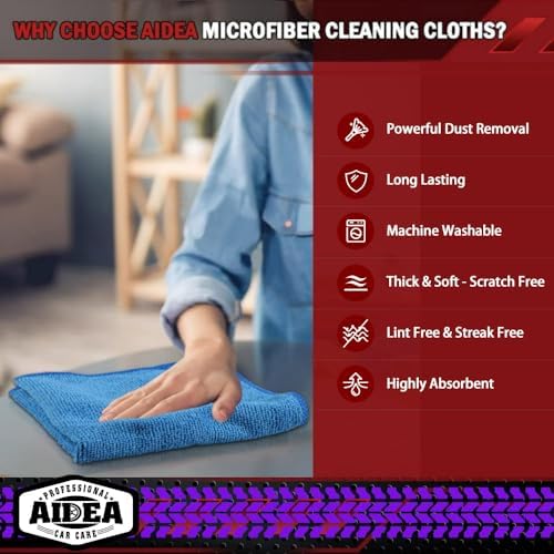 AIDEA Microfiber Cleaning Cloth-400PK, Microfiber Towels - Image 3