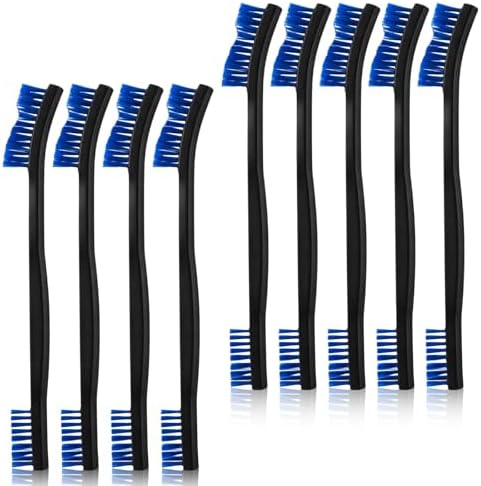 9Pcs Double-Ended Cleaning Brushes Set Nylon All Purpose Clean Brush Small by WYLIGHTINGLEVEL