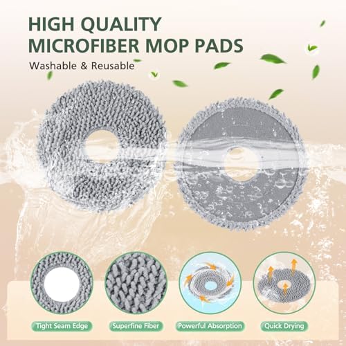 8 Pack Mop Pads for Qrevo QV 35A/ S5V/ Saros 10R/ CurvX/Edge S5A/ QV 35S - Image 4