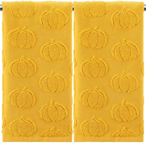 Mindsoft 2 Pcs Fall Hand Towels 3D Pumpkin Jacquard by Mindsoft