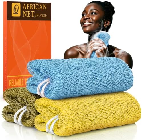 UJFQBH African Net Sponge Authentic 3 Pack, the Gentle Exfoliating Body by BuyNow