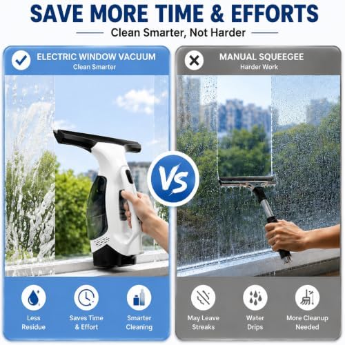 Window Vacuum Squeegee Cordless, Electric Window Cleaner Tool - Image 3