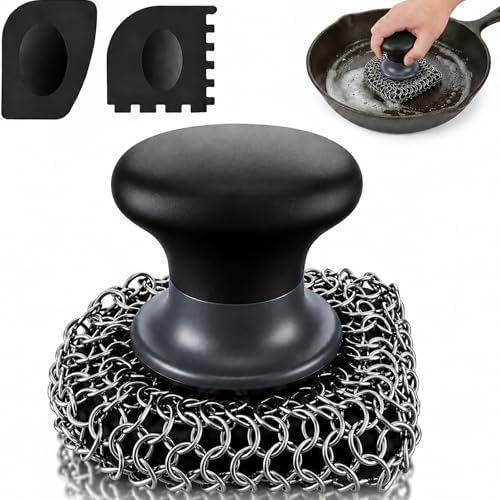 Cast Iron Scrubber and Scraper | 316 Chainmail Scrubber by Onewly
