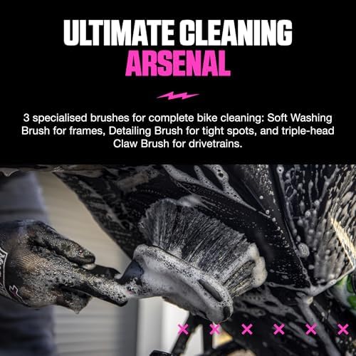 Muc-Off Premium Brush Set, Bike Cleaning Brushes, 3 Brushes - Image 4
