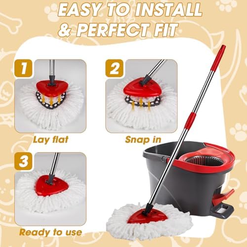 20 Pack Spin Mop Replacement Heads, 100% Microfiber Mop Head - Image 5