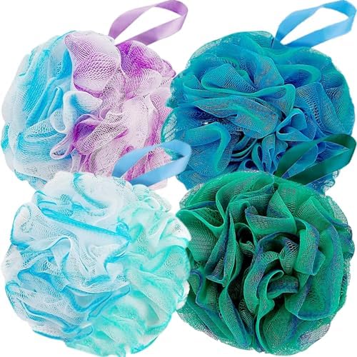 Fu Store Loofah Sponge Shower Loofahs 4 Colors Bath Sponges Body Scrubbers by FuStore
