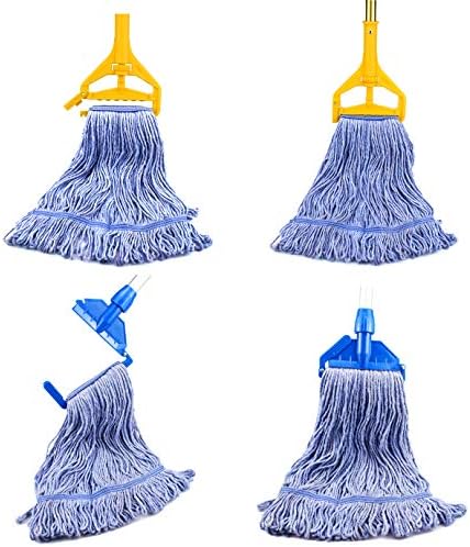 String Mop Heads Replacement Heavy Duty Commercial Grade Blue Cotton Looped End - Image 6