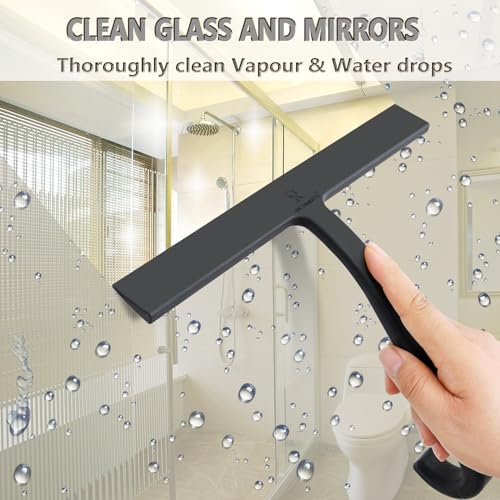 Shower Squeegee for Glass Doors, 10 Inch One-Piece Silicone Squeegee - Image 4