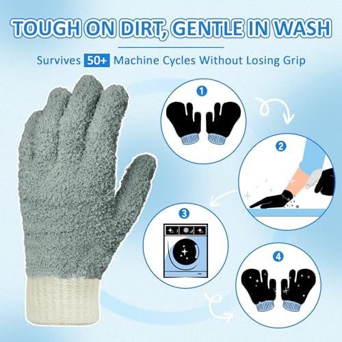MIG4U Microfiber Dusting Gloves House Cleaning Glove - Image 3