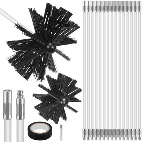 DOITOOL 20 Feet Chimney Sweep Cleaning Kit, Chimney Brushes Kit by DOITOOL