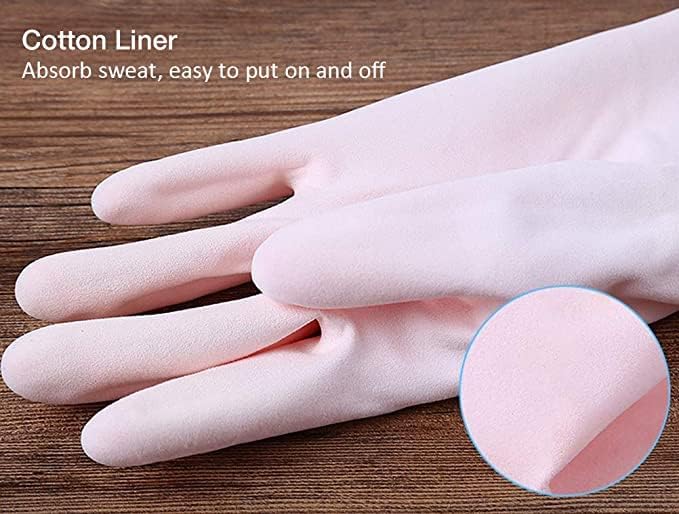 Alimat PluS Cleaning Gloves Latex Free, Cotton Flock Liner, 2 Pairs - Image 3