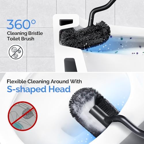 HAMITOR Toilet Brush and Holder Set: Modern Decor Accent - Image 2