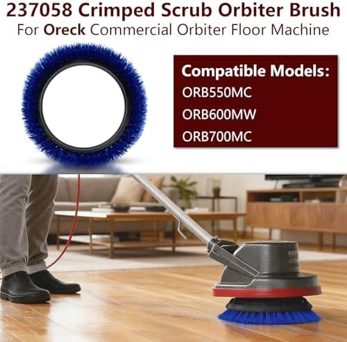 237058 Blue Crimped Polypropylene Scrub Orbiter Brush - Image 3