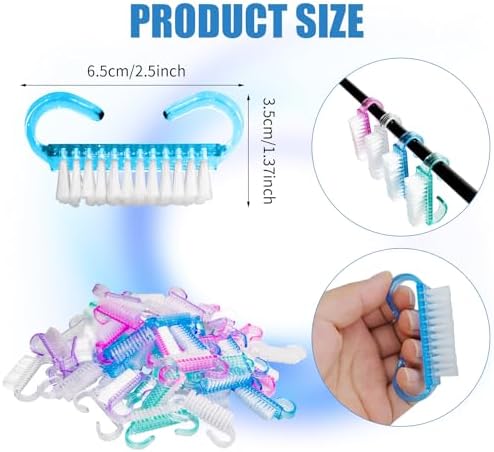 420 Pcs Handle Grip Nail Brush Multicolor, Fingernail Scrubbing - Image 2