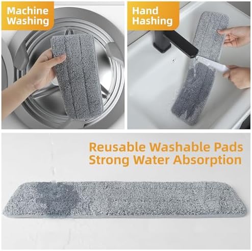 Flat Microfiber Mop for Floor Cleaning, 23.6 Inch Extra-Wide Aluminum Base Mop - Image 6