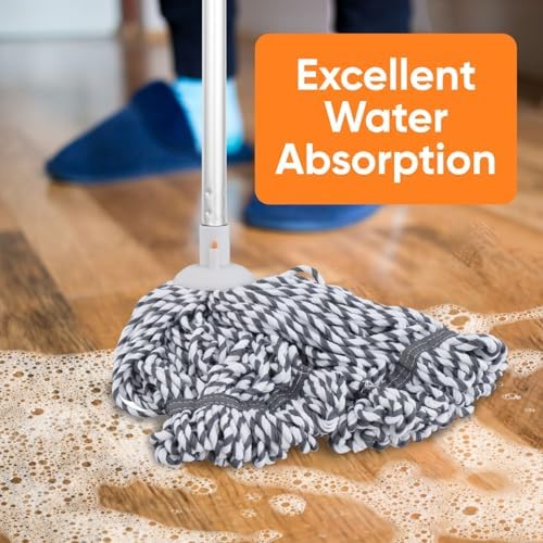 Superio Microfiber String Mop for Hardwood Floor Cleaning Self Wringing Mop for - Image 4