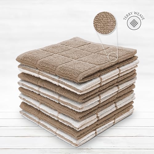 100% Cotton Terry Dish Cloth & Dish Towel, 8 Pack, Super Soft and Absorbent - Image 2