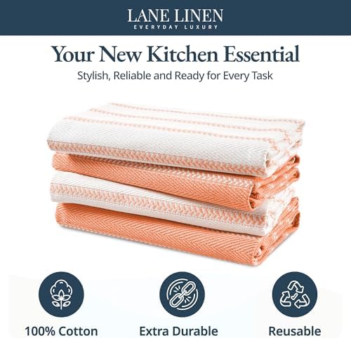 LANE LINEN Kitchen Dish Towels 100% Cotton Soft & Durable 4 Pack - Image 3