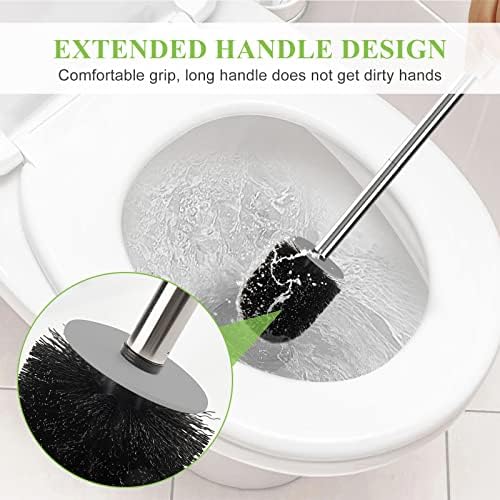 AONEZ Compact Toilet Brush & Holder, Stainless Steel Handle, Space Saving - Image 5