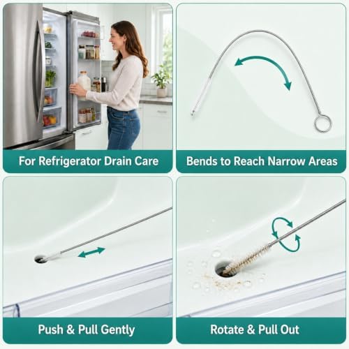 2-Pack 80-Inch Flexible Drain Brush, AC Drain Line & Sunroof Tool - Image 6