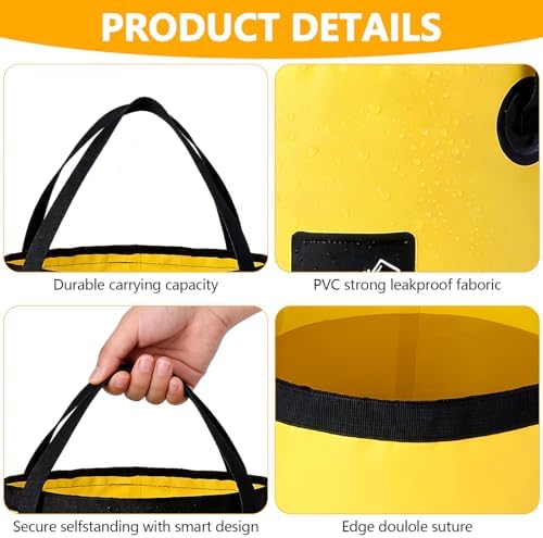 4 Pcs 5 Gallon Bucket Collapsible Foldable Buckets - Image 3