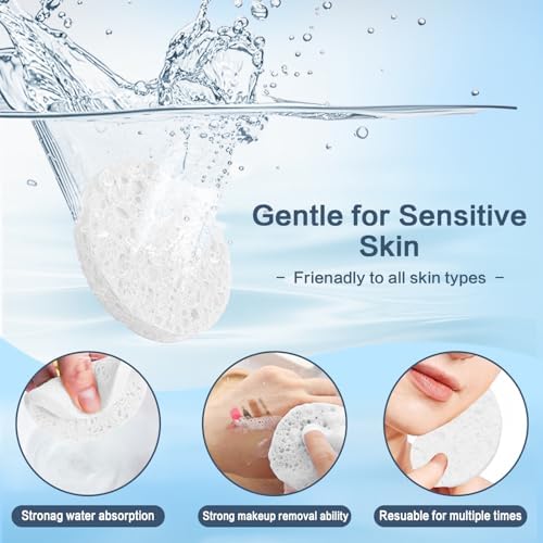 60-Count Compressed Facial Sponges Natural Cellulose - Image 2