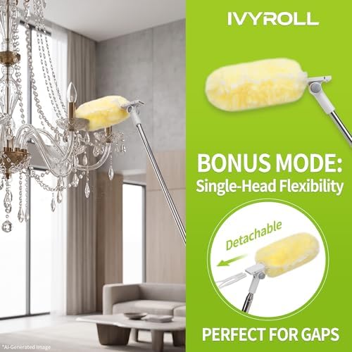 IVYROLL Dual Head Duster with Extended Handle 6 ft - Image 3