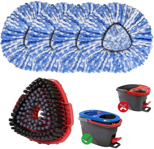 Spin Mop Replacement Head for O Ceda RinseClean 2 Tank System+ Scrub Brush by Demaciya