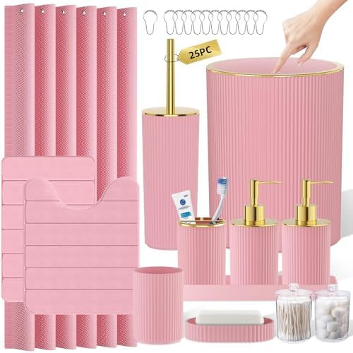 Light Pink Bathroom Accessories Set by LetUsMakeHomeYourFavoriteDestination