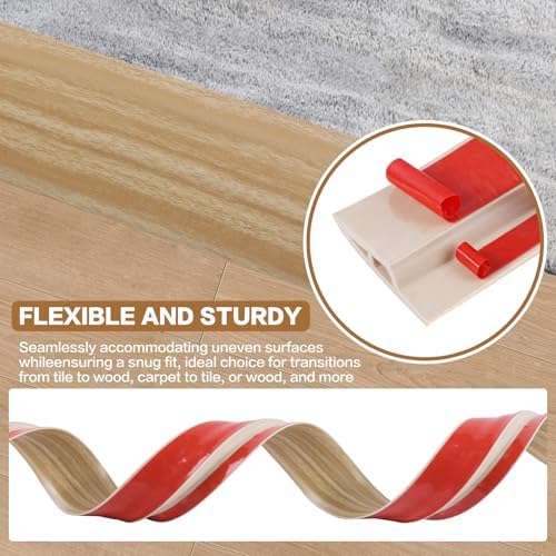 Floor Transition Strip Vinyl Door Threshold Ramp Self Adhesive Carpet Edging - Image 5