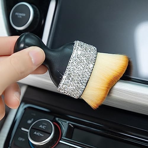 Bling Car Interior Dust Brush, Glitter Diamond Crystal Soft Bristles Dusting - Image 5