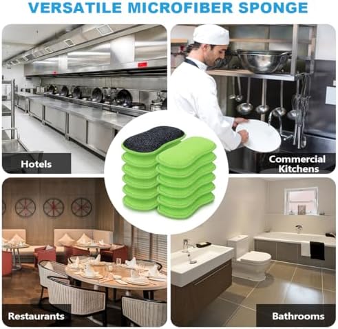 HOMEXCEL Dish Sponge 12 PK, Microfiber Kitchen Sponges - Image 7