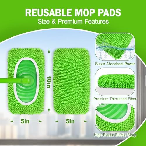 6 Pack Reusable Mop Pads Compatible - Image 3