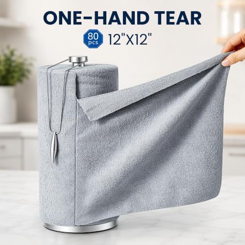 Veco Microfiber Cleaning Cloth Roll 80 PCS Gray - Image 3