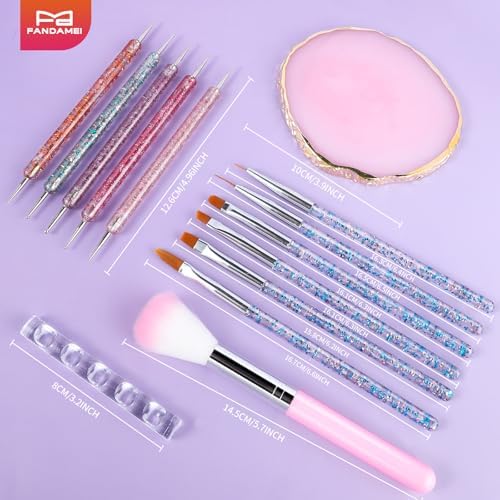 FANDAMEI Nail Tools for Nail Art, Nail Polish Mixing Palette Nail Art Tools Kit - Image 6