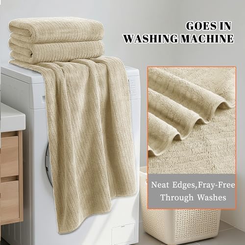 4 Pack Bath Towels Set 35 x 70in Extra Large, Ultra Soft Microfiber - Image 5