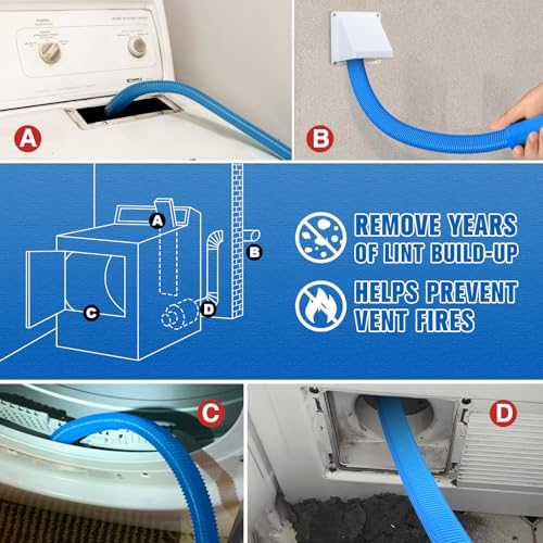 Sealegend Dryer Vent Cleaner Kit, Universal Vacuum Hose Attachment Blue - Image 3