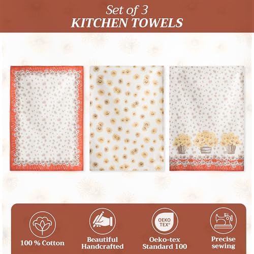 Maison d' Hermine Kitchen Towels Set of 3 Reusable 100% Cotton 27.50" x 20" - Image 2