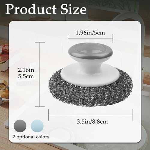 2 Pack Stainless Steel Wool Scrubber, Scrubbing Scouring Pad, Steel Wool - Image 2