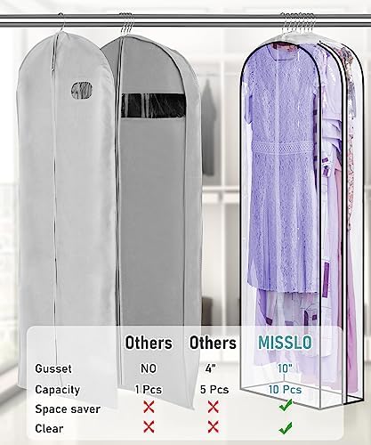 MISSLO 10" Gusseted All Clear Garment Bags - Image 3
