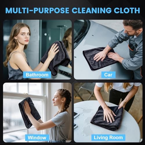 TEAWOO Shiny Wipes Shower Cleaning Cloth, Ultra Absorbent Car Drying Towel - Image 6
