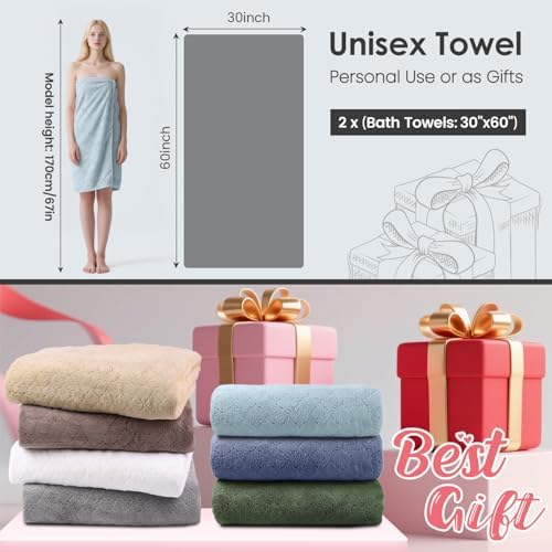 JML Bath Towels, 30 in x 60 in, Light Blue - Image 2